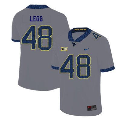 Men's West Virginia Mountaineers NCAA #48 Casey Legg Gray Authentic Nike 2019 Stitched College Football Jersey BI15L51HD